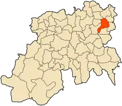 Localização da cidade dentro da província de Médéa