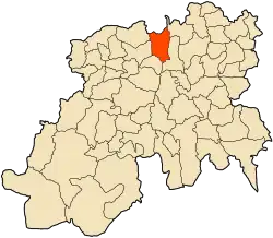 Localização da cidade dentro da província de Médéa