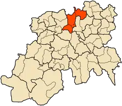 Localização do distrito dentro da província de Médéa