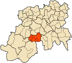 Localização do distrito dentro da província de Médéa