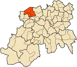 Localização do distrito dentro da província de Médéa