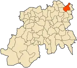 Localização da cidade dentro da província de Médéa