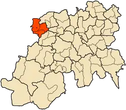 Localização do distrito dentro da província de Médéa