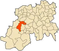 Localização da cidade dentro da província de Médéa