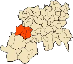 Localização do distrito dentro da província de Mostaganem