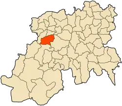 Localização da cidade dentro da província de Médéa