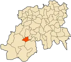 Localização da cidade dentro da província de Médéa