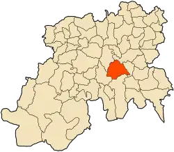 Localização da cidade dentro da província de Médéa