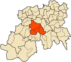 Localização do distrito dentro da província de Médéa