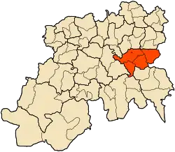 Localização do distrito dentro da província de Médéa