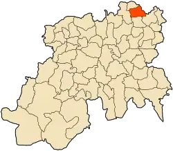 Localização da cidade dentro da província de Médéa