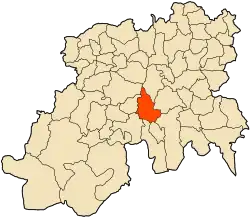 Localização da cidade dentro da província de Médéa