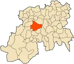 Localização da cidade dentro da província de Médéa