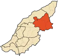 Localização do distrito dentro da província de Mostaganem