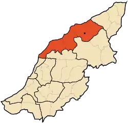 Localização do distrito dentro da província de Mostaganem