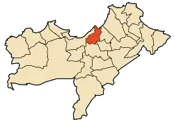 Localização da cidade dentro da província de Orã