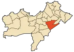 Localização da cidade dentro da província de Orã