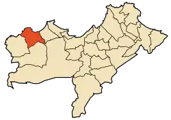 Localização da cidade dentro da província de Orã