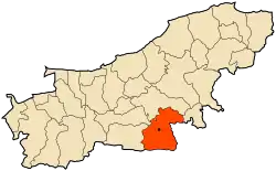 Localização da cidade dentro da província de Boumerdès
