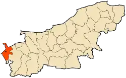 Localização da cidade dentro da província de Boumerdès