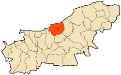 Localização da cidade dentro da província de Boumerdès