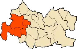 Mapa do distrito dentro da província de Tissemsilt