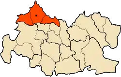 Mapa do distrito dentro da província de Tissemsilt