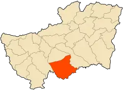 Localização da cidade dentro da província de Souk Ahras