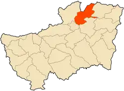 Localização da cidade dentro da província de Souk Ahras