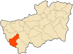 Localização da cidade dentro da província de Souk Ahras