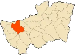 Localização da cidade dentro da província de Souk Ahras