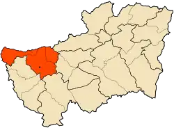 Mapa do distrito dentro da província de Souk Ahras