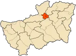 Mapa do distrito dentro da província de Souk Ahras