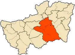 Mapa do distrito dentro da província de Souk Ahras