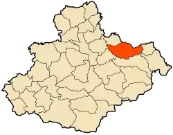 Localização da cidade dentro da província de Relizane