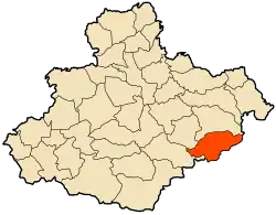 Localização da cidade dentro da província de Relizane