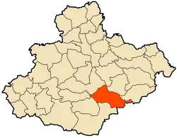 Localização da cidade dentro da província de Relizane