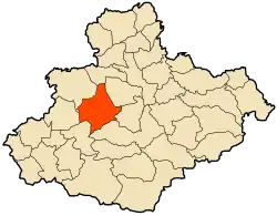 Localização da cidade dentro da província de Relizane