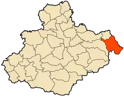 Localização da cidade dentro da província de Relizane