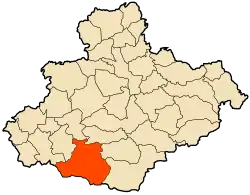 Localização da cidade dentro da província de Relizane