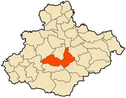 Localização da cidade dentro da província de Relizane