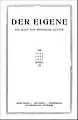 Der Eigene, vol. 9 (1921-22-23), no. 3 - sete edições neste formato