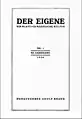 Der Eigene, vol. 11 (1926), no. 1 - dez edições neste formato