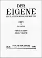 Der Eigene, vol. 13 (1930–32), no. 1 - nove edições neste formato