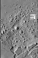 O quadrado na imagem destaca a área da próxima imagem da HiRISE. As protuberâncias e mesas foram provavelmente formados pela erosão de depósitos de uma antiga cratera.