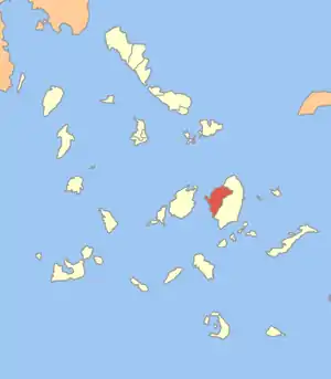 Localização de Naxos na unidade regional homônima