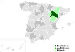 Mapa da área da arquidiocese