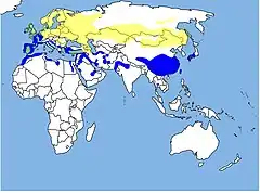 Azul: InvernoAmarelo: ReproduçãoVerde: Residente