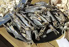 Espécimes pescados na Islândia, prontos para comer.