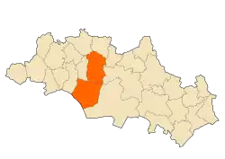 Localização do distrito dentro da província de Oum El Bouaghi